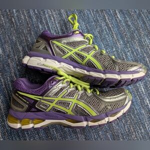 Asics Gel Kayano 21 Running Shoes, Purple Grey Green, Size Women's 9